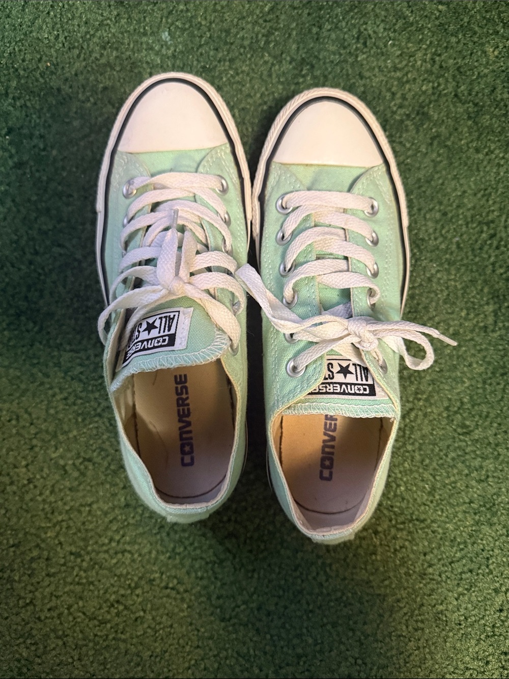 Converse Kids Mint Green Low-Top Canvas Sneakers